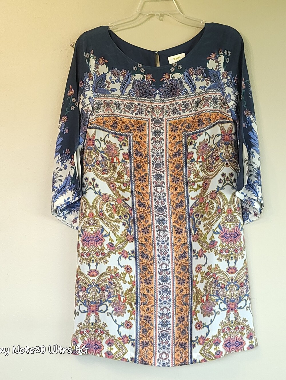 Maeve by Anthropologie 100% Silk Paisley Border Shift Dress NWOT Size 10